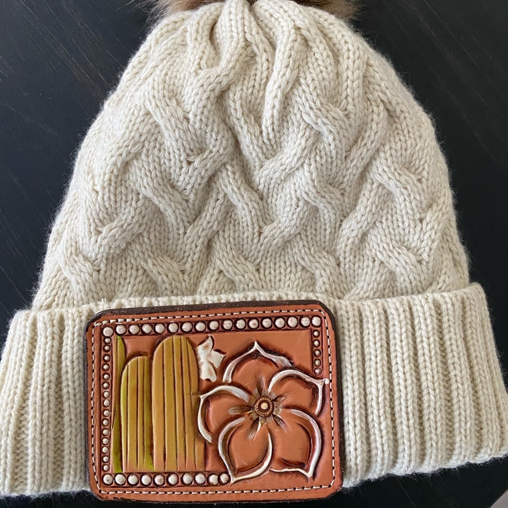Leather tooled hat
